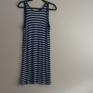 T by Alexander Wang linen blend striped dress